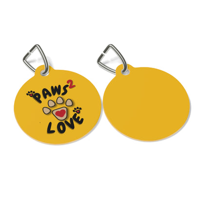 Paws2Love Yellow Pet Tag