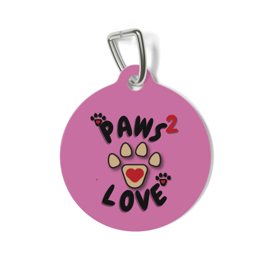 Paws2Love Light Pink Pet Tag