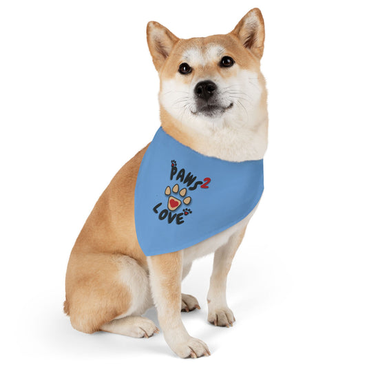 Paws2Love Light Blue Pet Bandana Collar