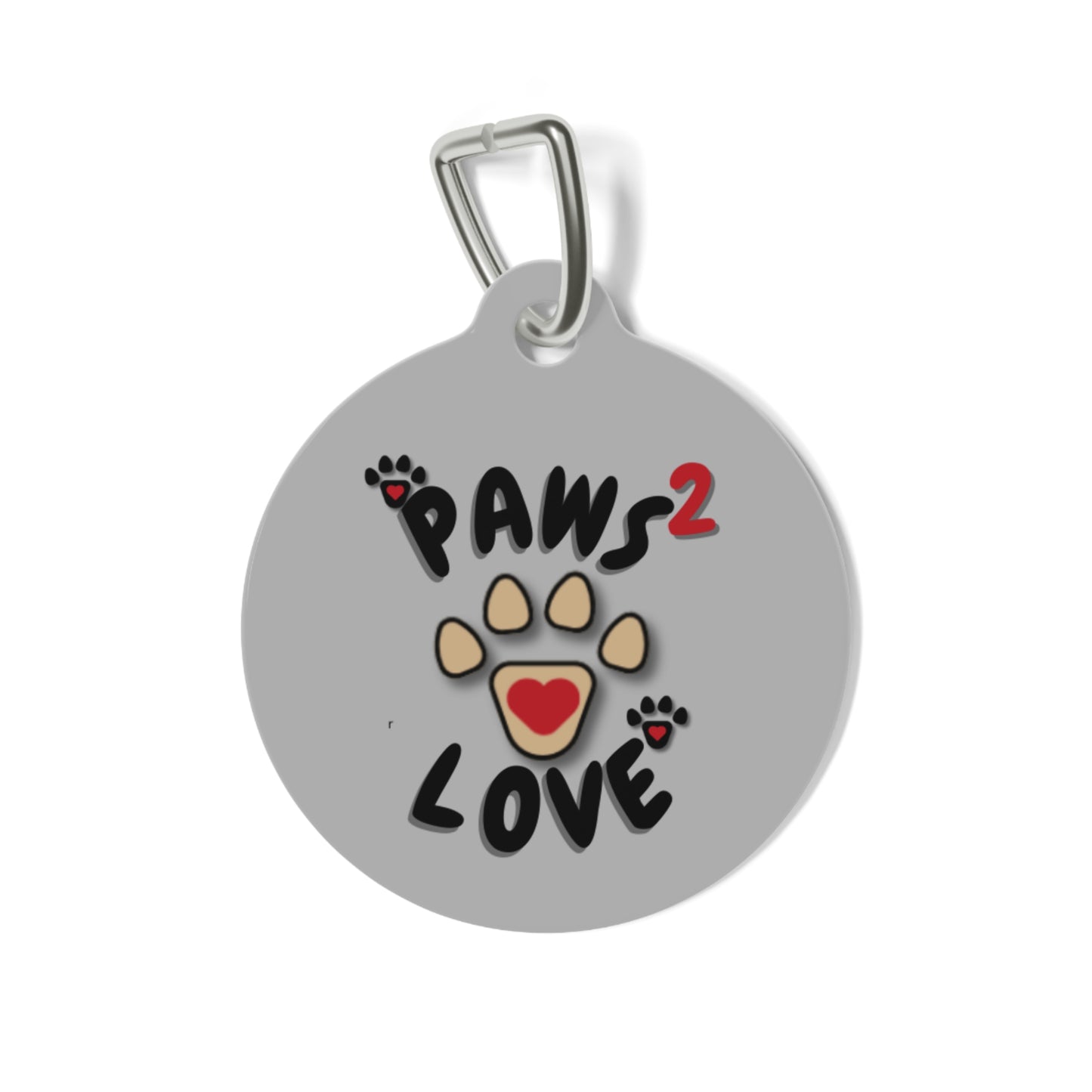 Paws2Love Grey Pet Tag