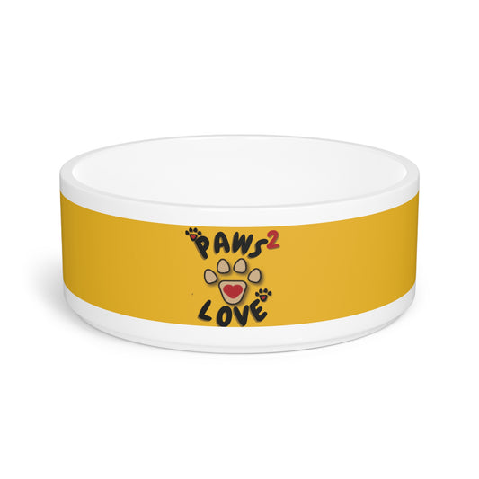 Paws2Love Yellow Pet Bowl