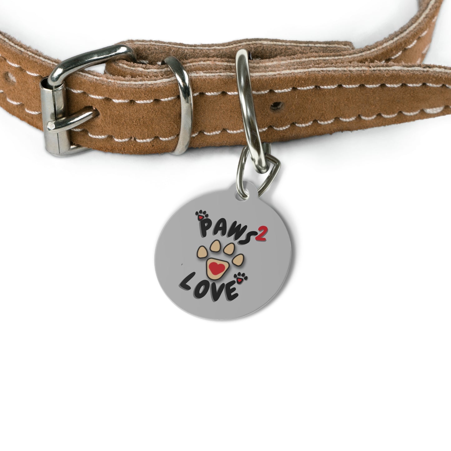 Paws2Love Grey Pet Tag