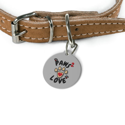 Paws2Love Grey Pet Tag