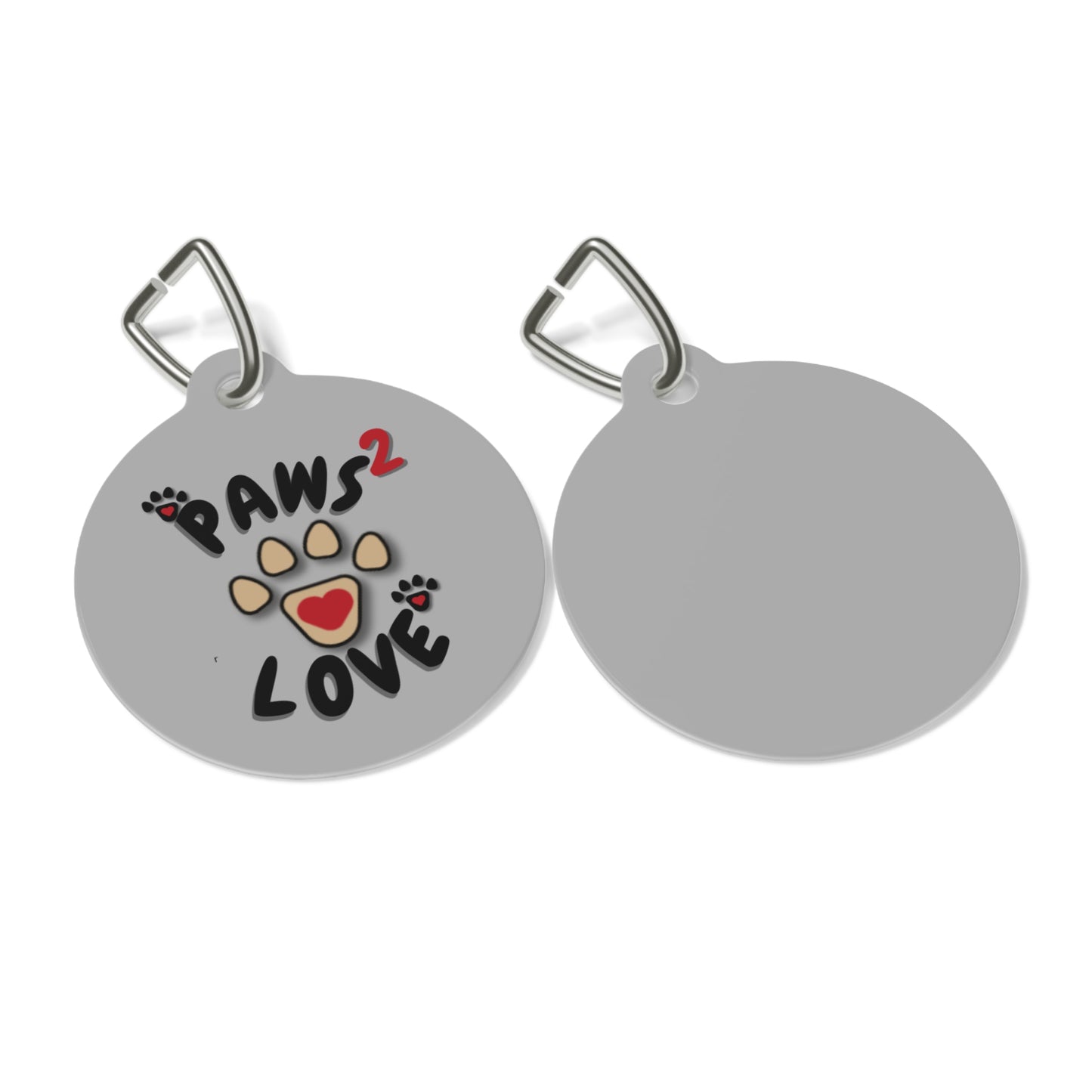 Paws2Love Grey Pet Tag
