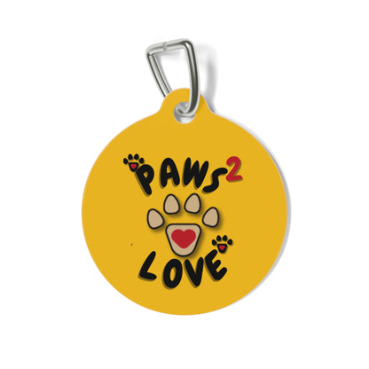 Paws2Love Yellow Pet Tag