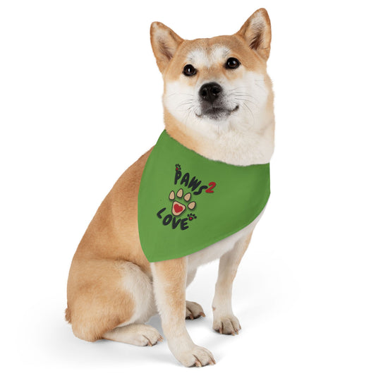Paws2Love Green Pet Bandana Collar