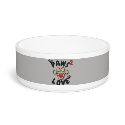 Paws2Love Light Grey Pet Bowl
