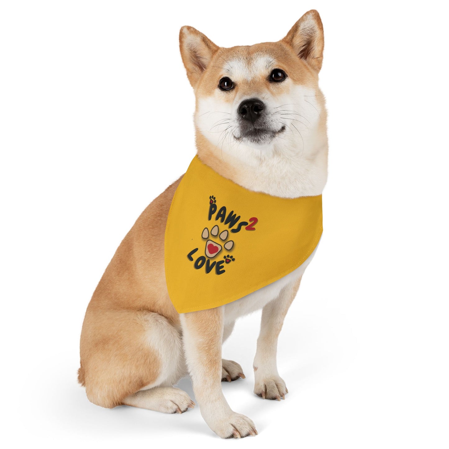 Paws2Love Yellow Pet Bandana Collar