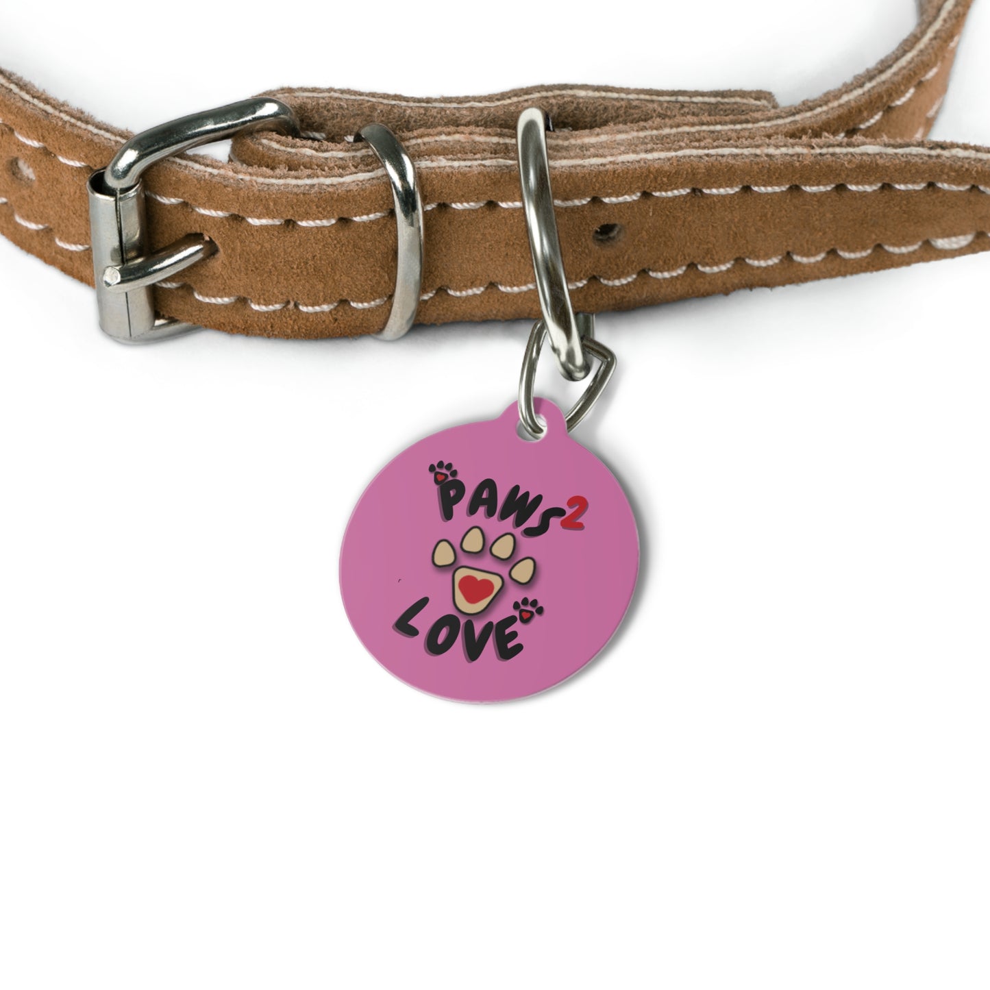 Paws2Love Light Pink Pet Tag