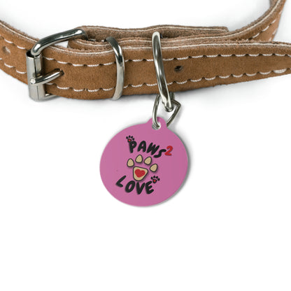 Paws2Love Light Pink Pet Tag