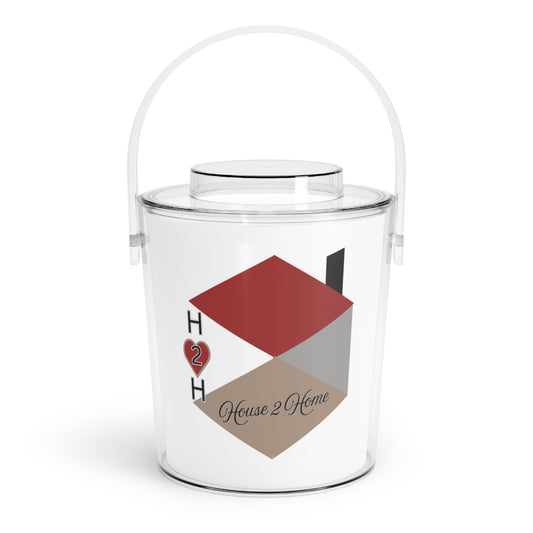 House2Home Branded Ice Bucket with Tongs