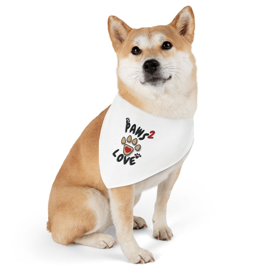 Paws2Love White Pet Bandana Collar